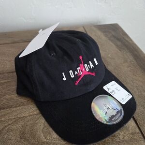 Jordan Kids Black Hat with Red Jump Logo